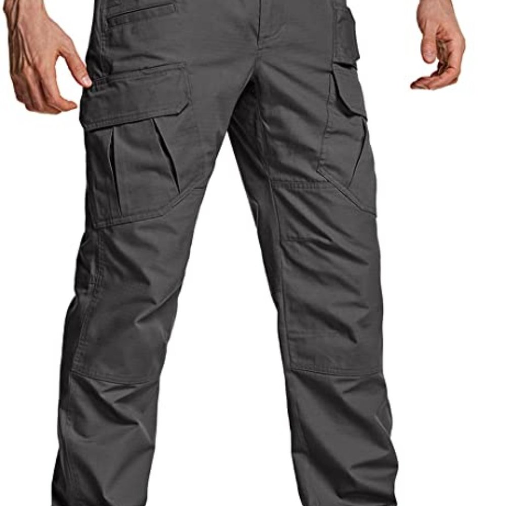 CQR Men's Tactical Pants, Water Resistant Ripstop Cargo Pants, Lightweight EDC H